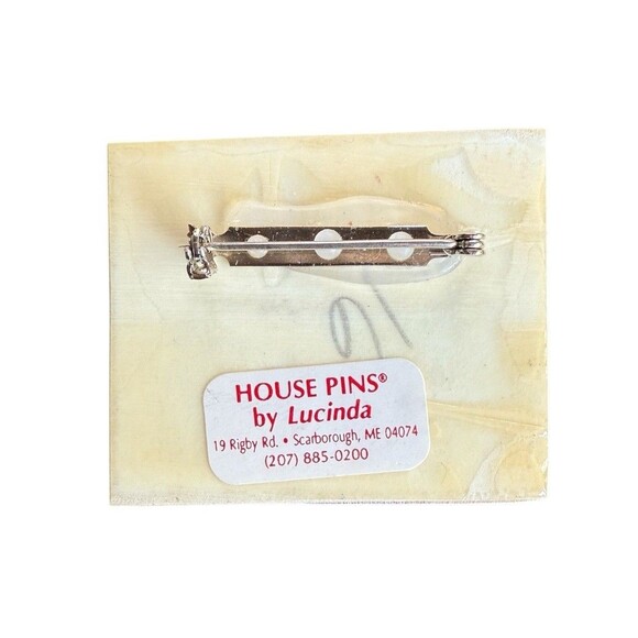 HOUSE PINS by LUCINDA Farm House Gardening Flowers Yellow Pink Glitter Stripes - Picture 2 of 3